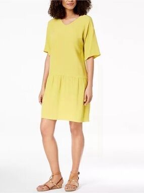 Eileen Fisher Tencel Crepe Drop-Waist Dress